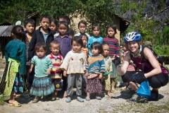 Bicyclist with Vietanamese Children