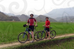 Couple Bicycling in Vietnam