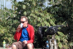 Mountain Biker Taking a Break