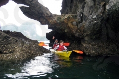 Couple Kayaking in Ha Long Bay, Vietnam