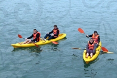 Kayakers in Ha Long Bay
